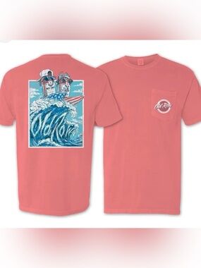 Old Row Women's Short-Sleeve Pocket Tee in Coral Pink
